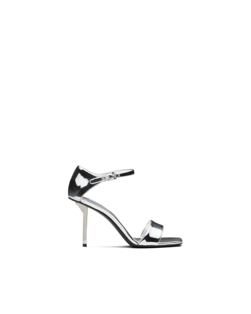 Prada Metallic leather sandals outlook