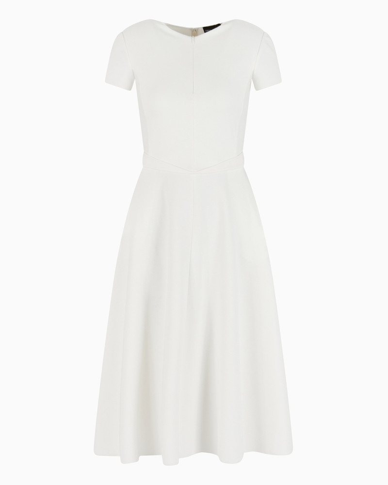 SHORT-SLEEVED DRESS IN MILANO-STITCH FABRIC 1
