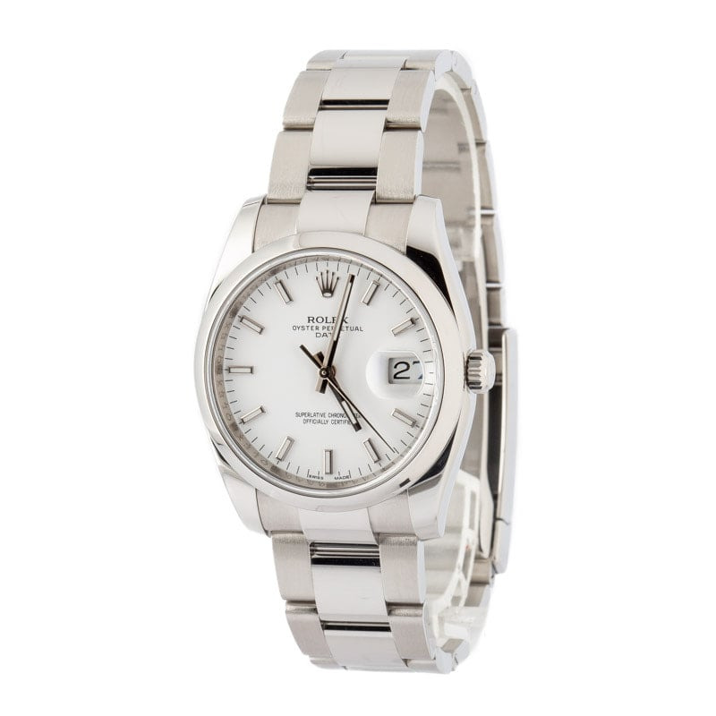 Pre-owned Rolex Date Ref 115200 White Dial - 2