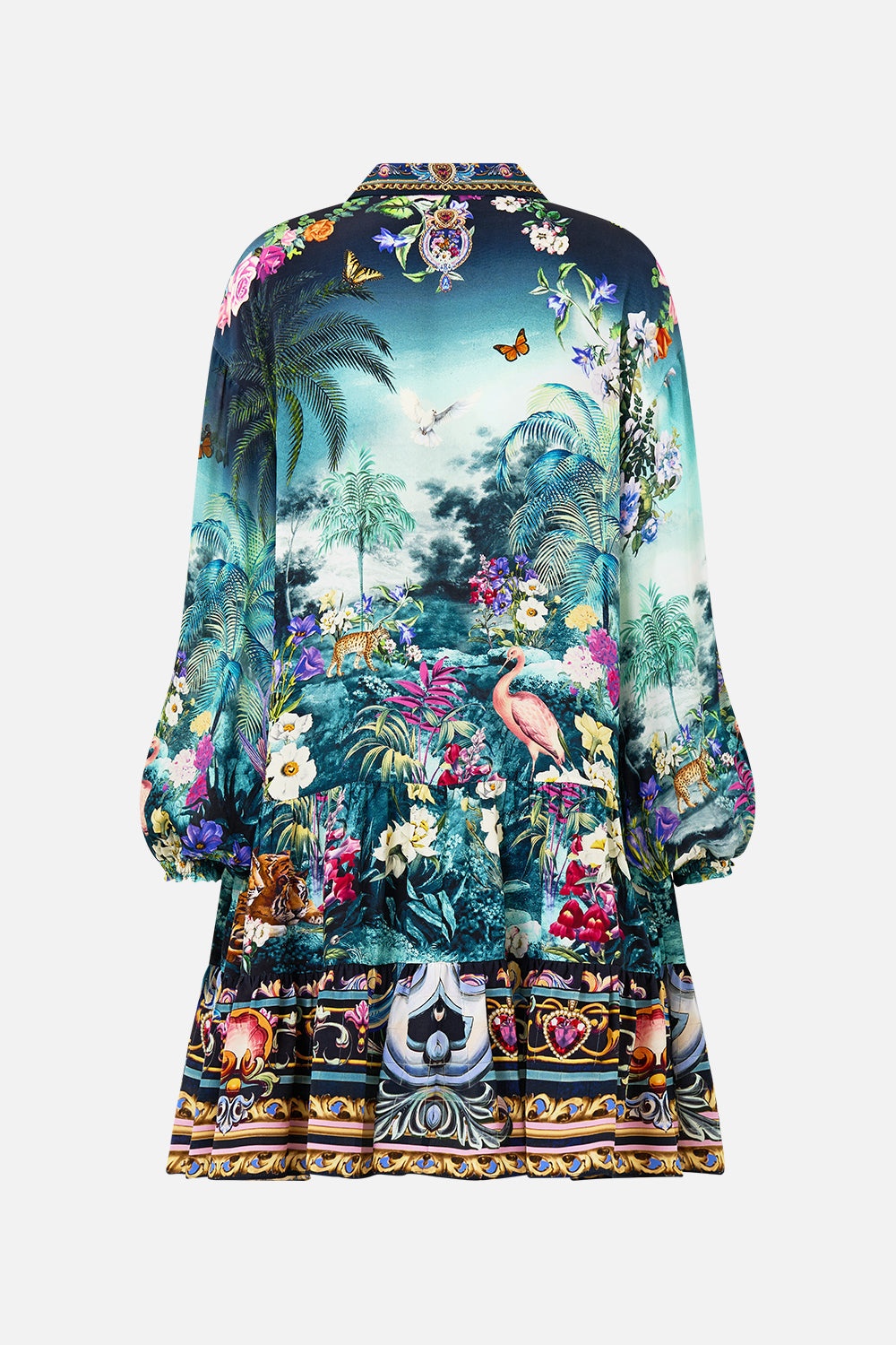 LONG SLEEVE TIERED SHORT DRESS - 8