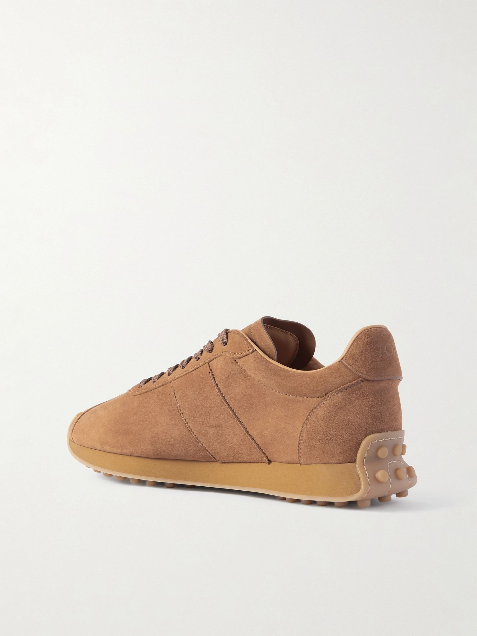 Sportivo Active Rubber-Trimmed Suede Sneakers Camel - 4