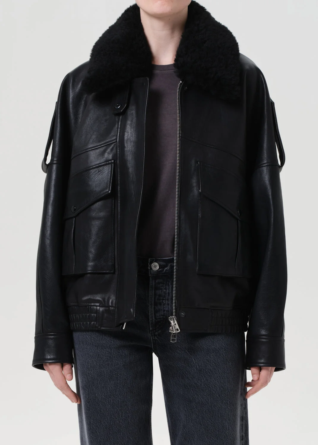 AVRIL LEATHER JACKET IN BLACK - 1