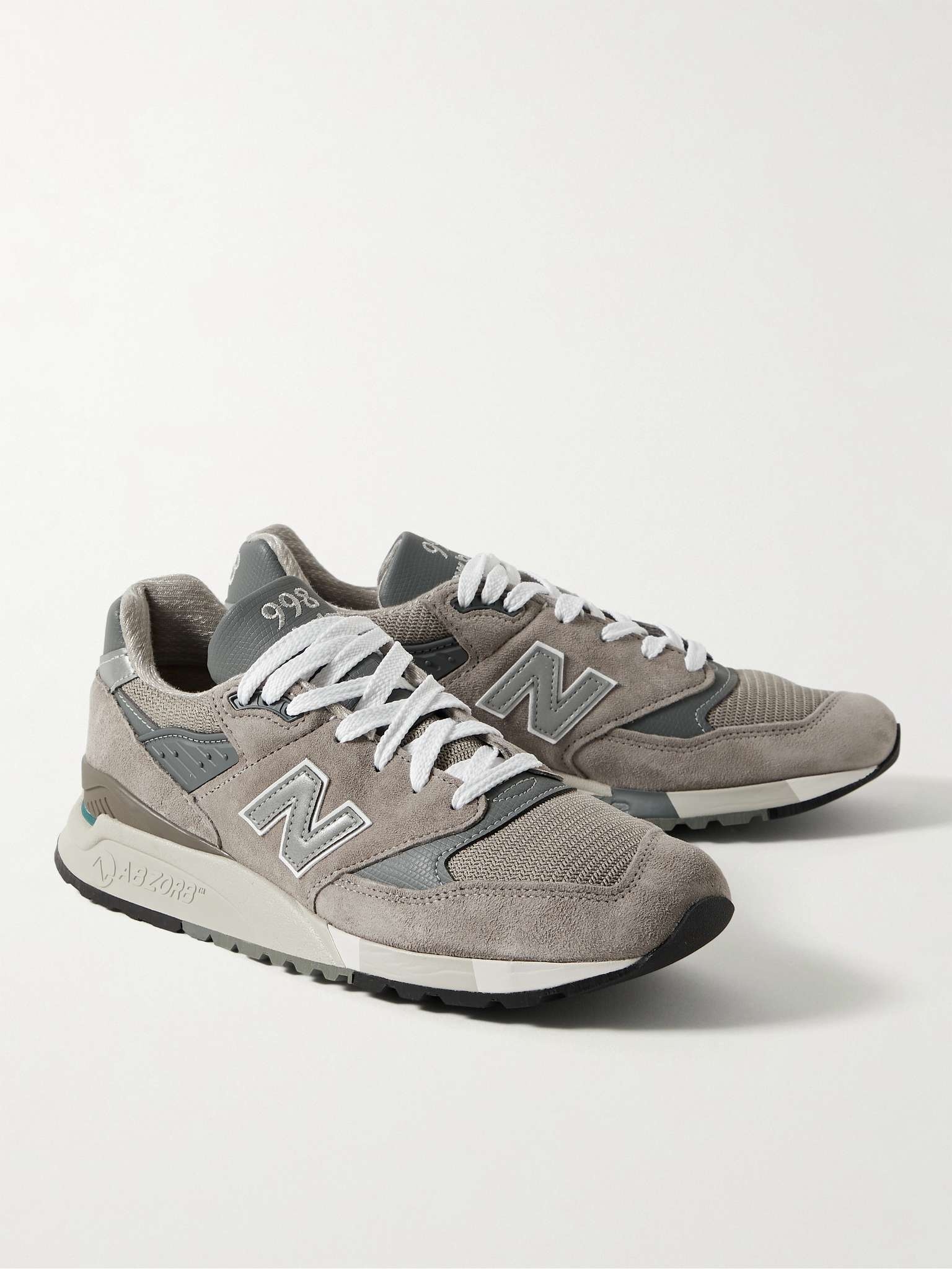 998 Core Rubber-Trimmed Leather, Mesh and Suede Sneakers - 3