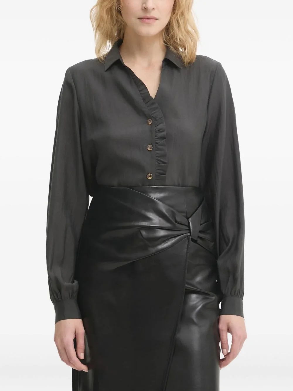 ruffled button shirt - 1