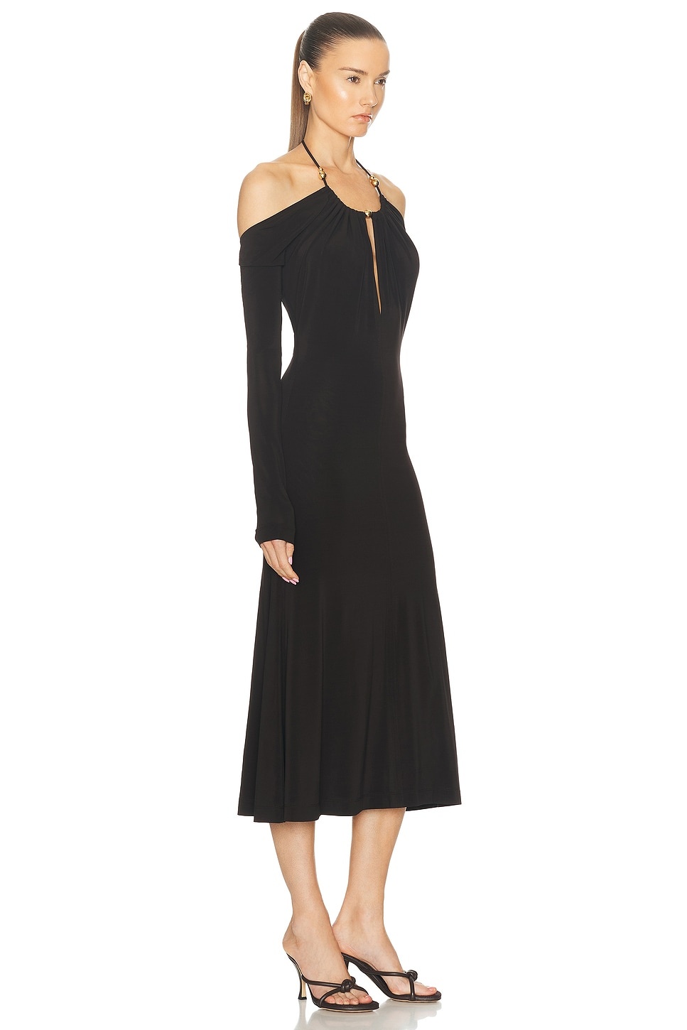 Cold Shoulder Midi Dress - 2