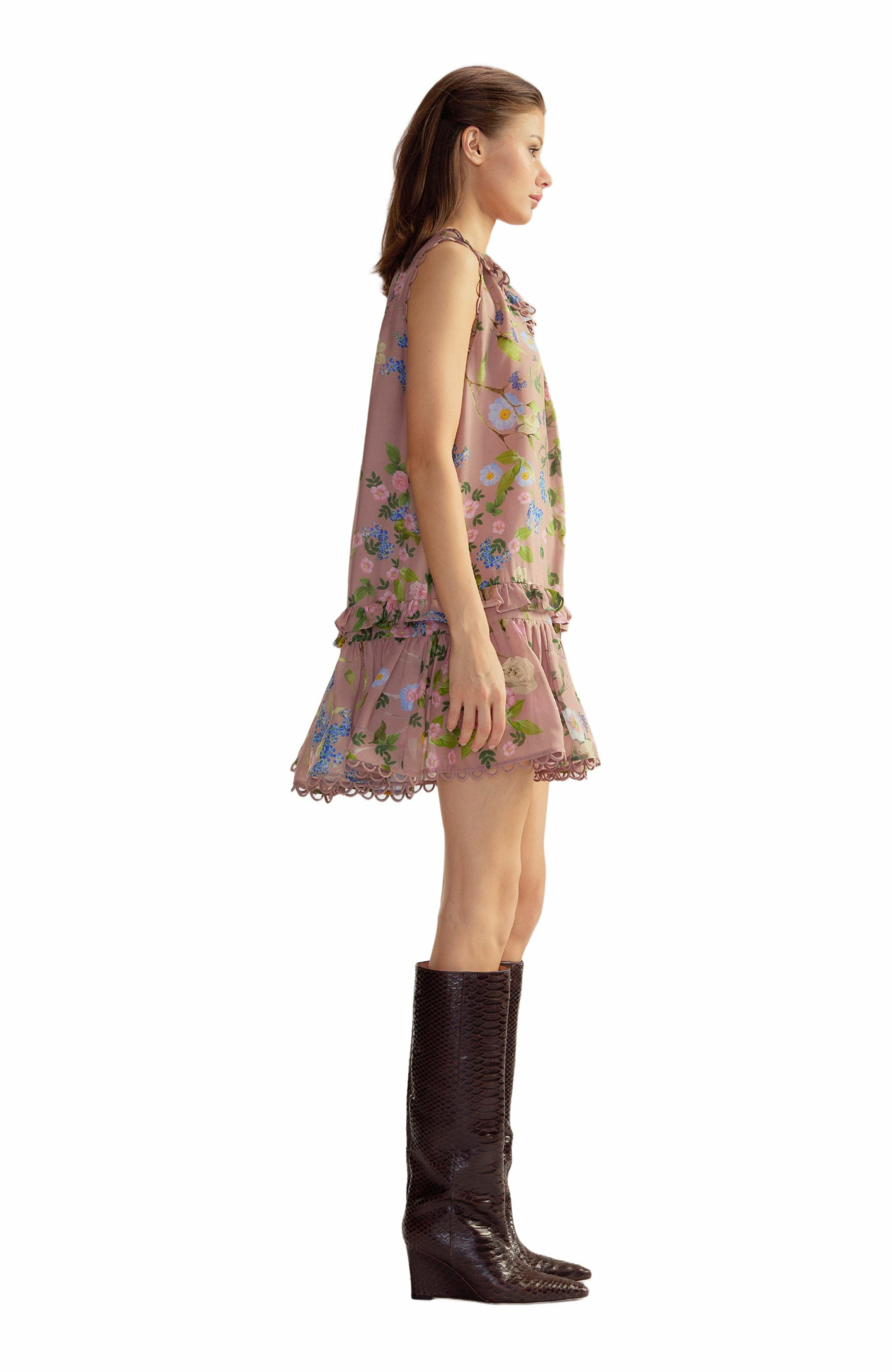 Cynthia Rowley Lilie Silk Dress in Mauve Floral at Nordstrom - 2