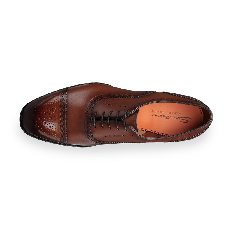 Men's brown leather Oxford brogue lace-up 3