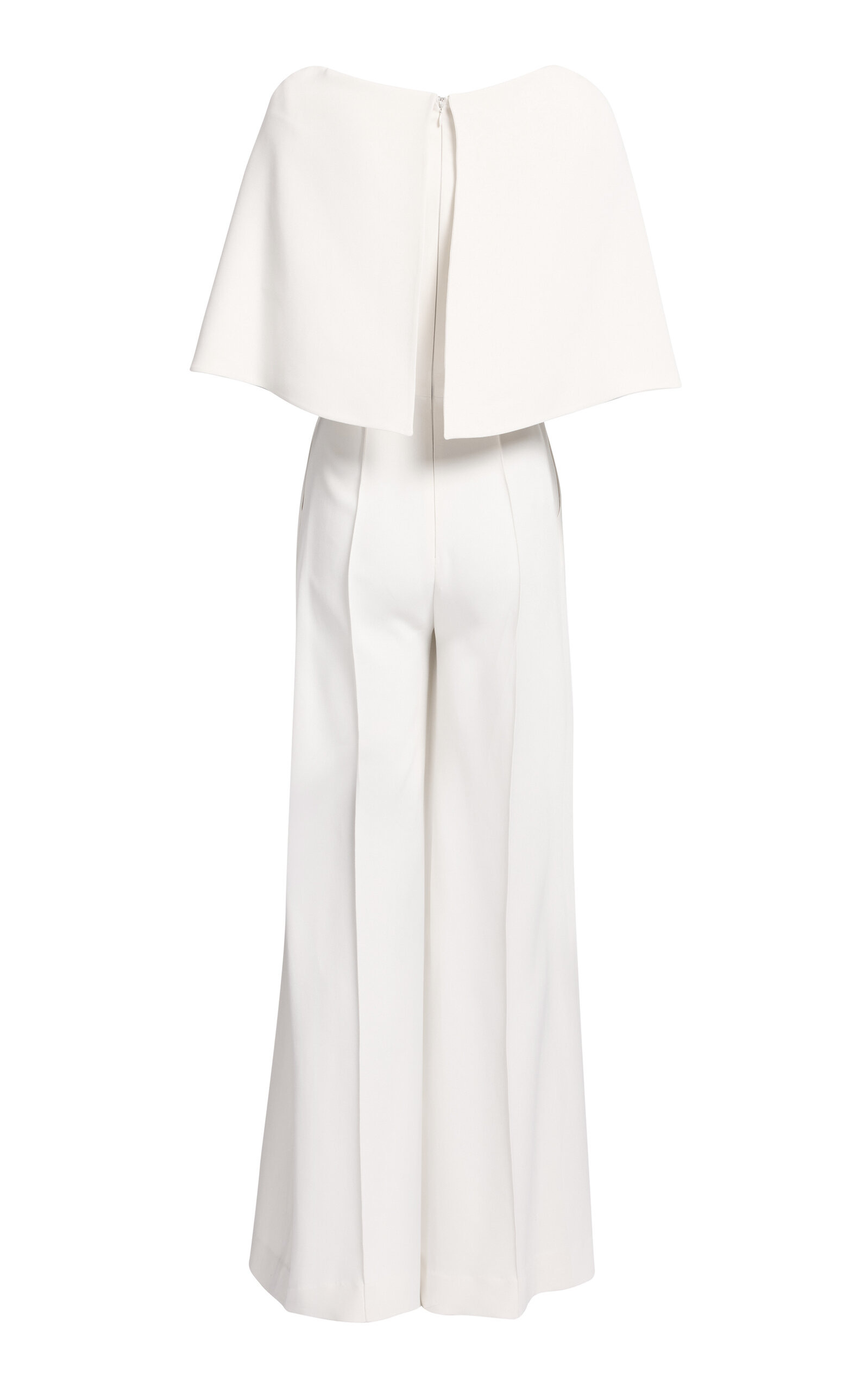 Cape-Sleeve Cady Jumpsuit white - 5