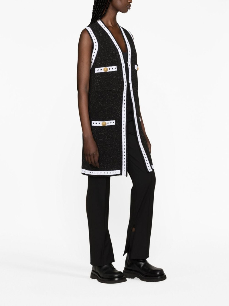 V-neck contrasting-border cardigan 4