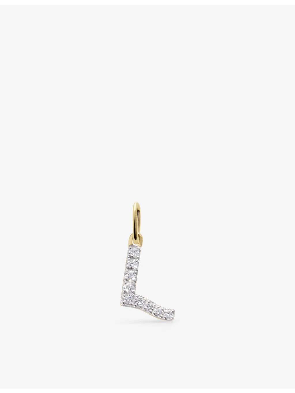 L Letter 14ct Yellow-Gold And Lab-Grown Diamond Charm - 1