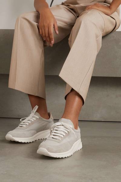 Common Projects Track 80 leather-trimmed suede and ripstop sneakers outlook