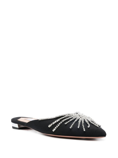 AQUAZZURA Sunshine crystal-embellished flat mules outlook