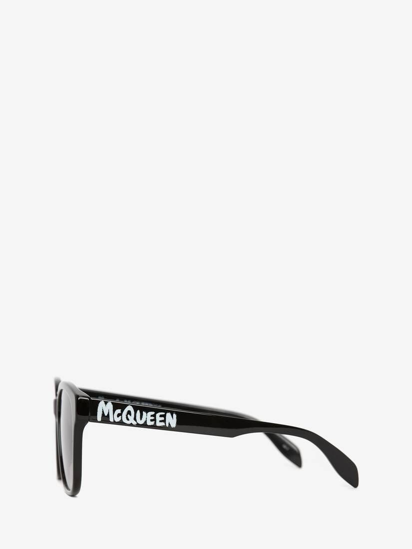 Mcqueen Graffiti Square Sunglasses in Black/white - 2