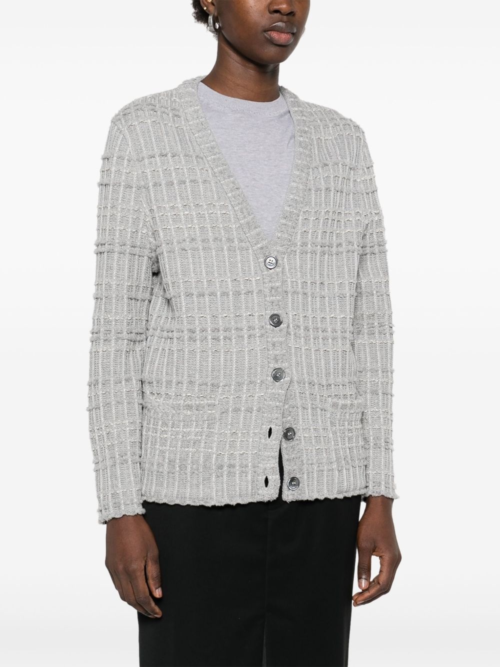 tweed jacquard cardigan - 3