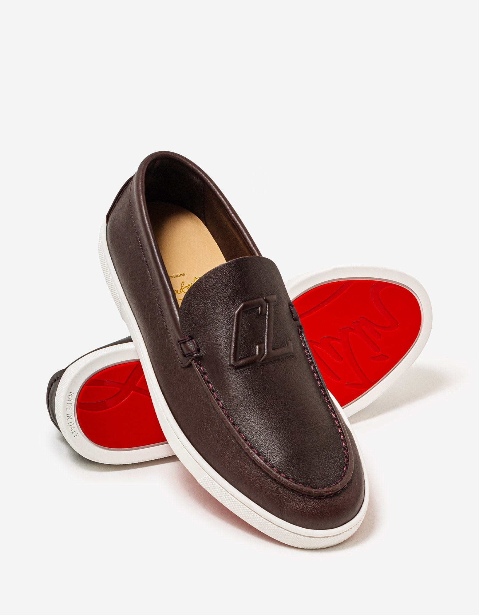 Christian Louboutin Varsiboat Brown Leather Boat Shoes - 6