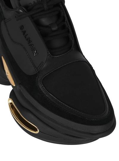 Balmain B-Bold low-top trainers in neoprene and suede outlook