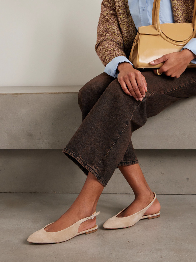 Aeyde Amelia Suede Slingback Ballet Flats outlook