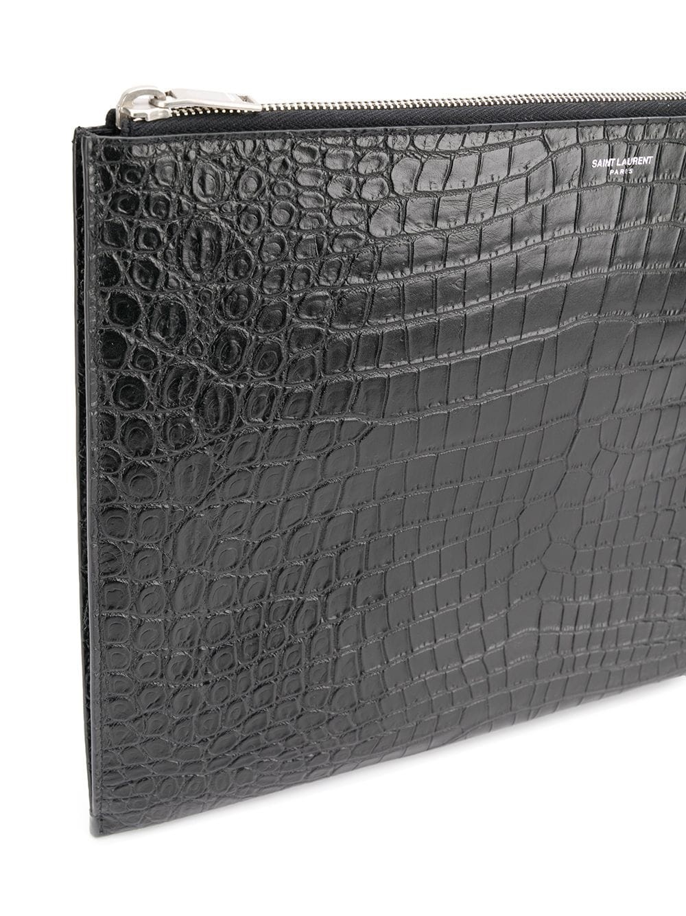 embossed crocodile-effect clutch - 4