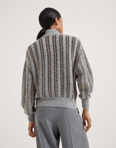 Brunello Cucinelli Wool and mohair dazzling net cardigan outlook