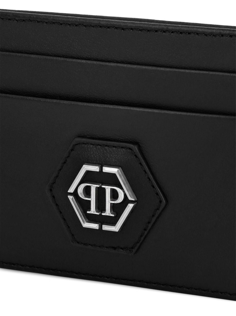 logo-plaque leather cardholder 3