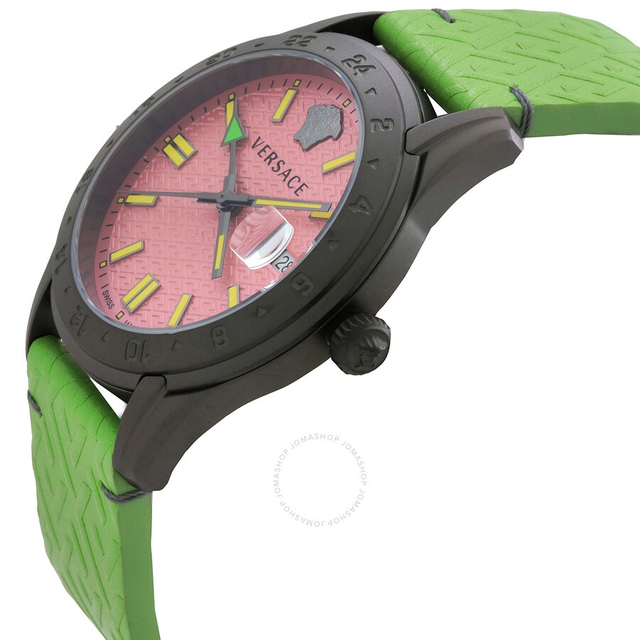 Versace Greca Time GMT Quartz Pink Dial Men's Watch VE7C00323 - 2