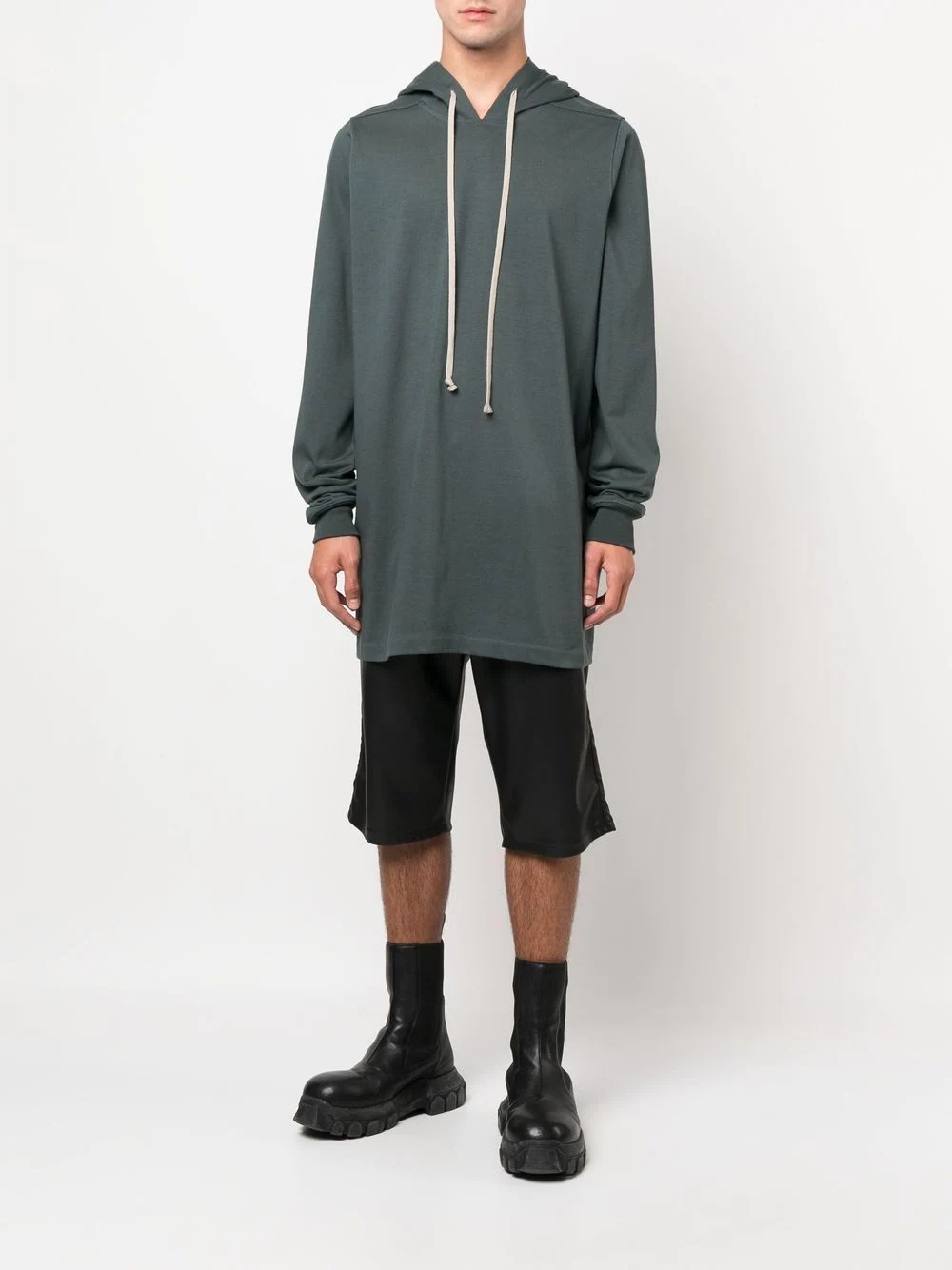 longline cotton hoodie - 2