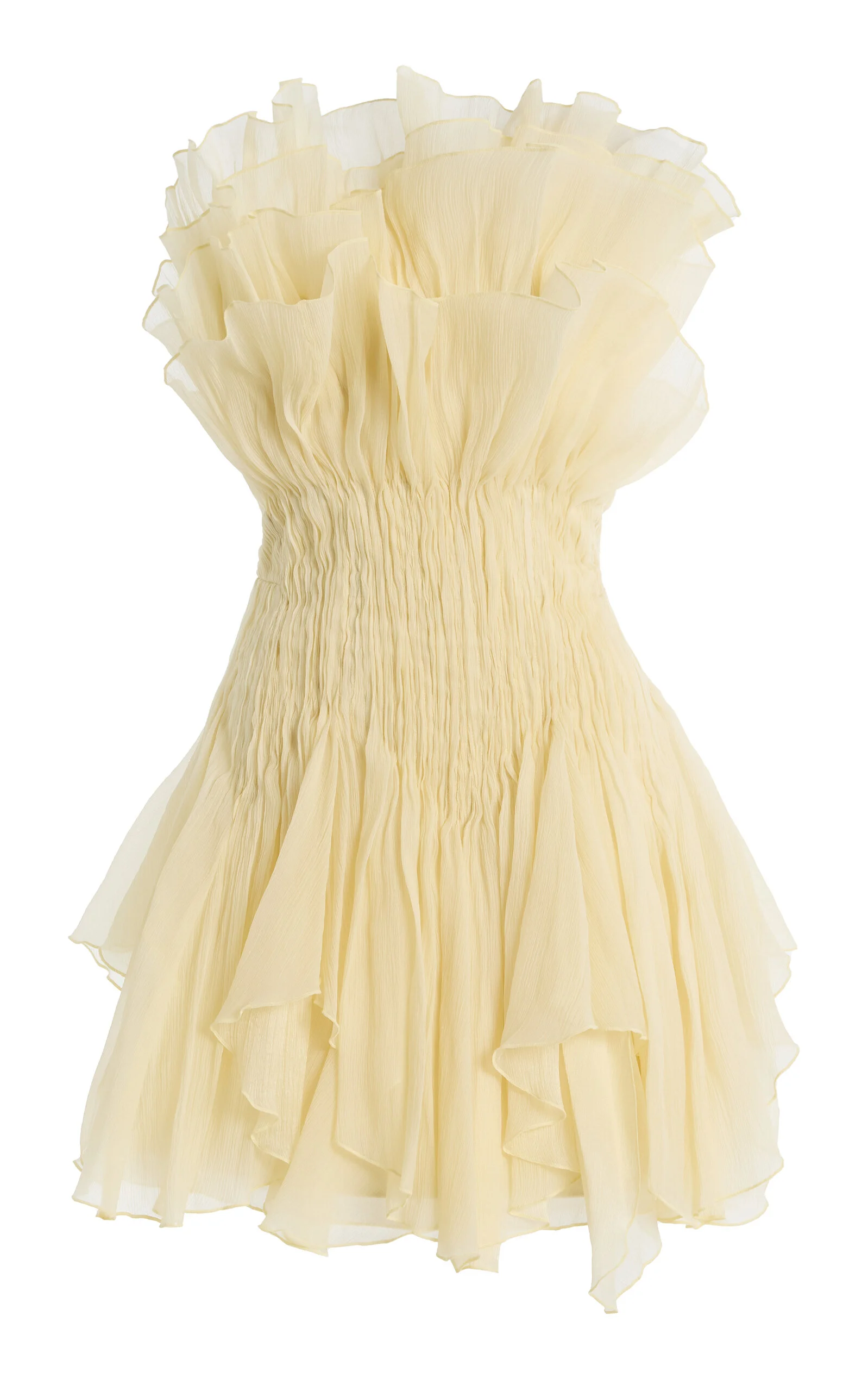 Nisha One-Shoulder Organza Mini Dress yellow - 1