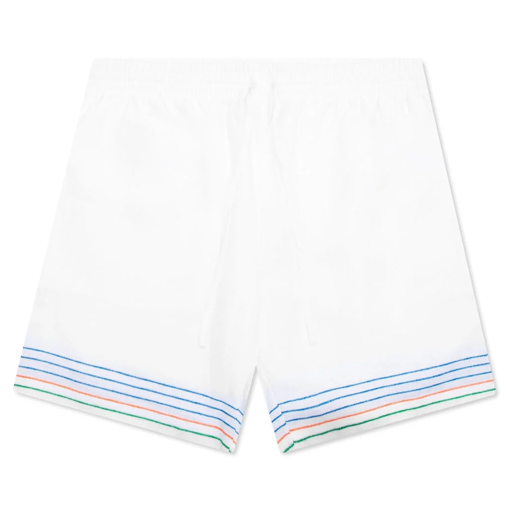 EMBROIDERED LINEN SHORTS - LE FIL DE LA MUSIQUE - 1