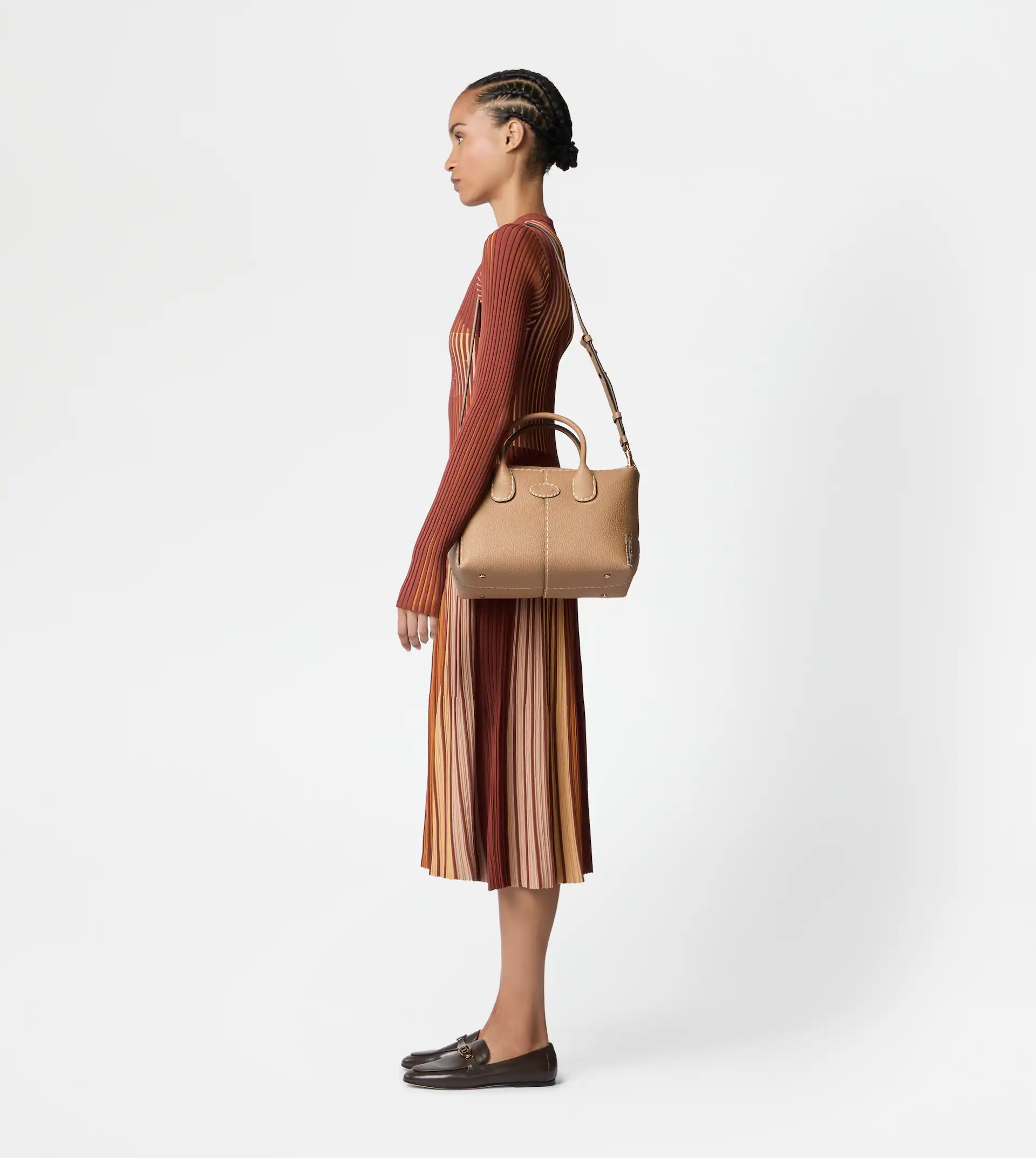 TOD'S DI BAG IN LEATHER SMALL - NATURAL - 4