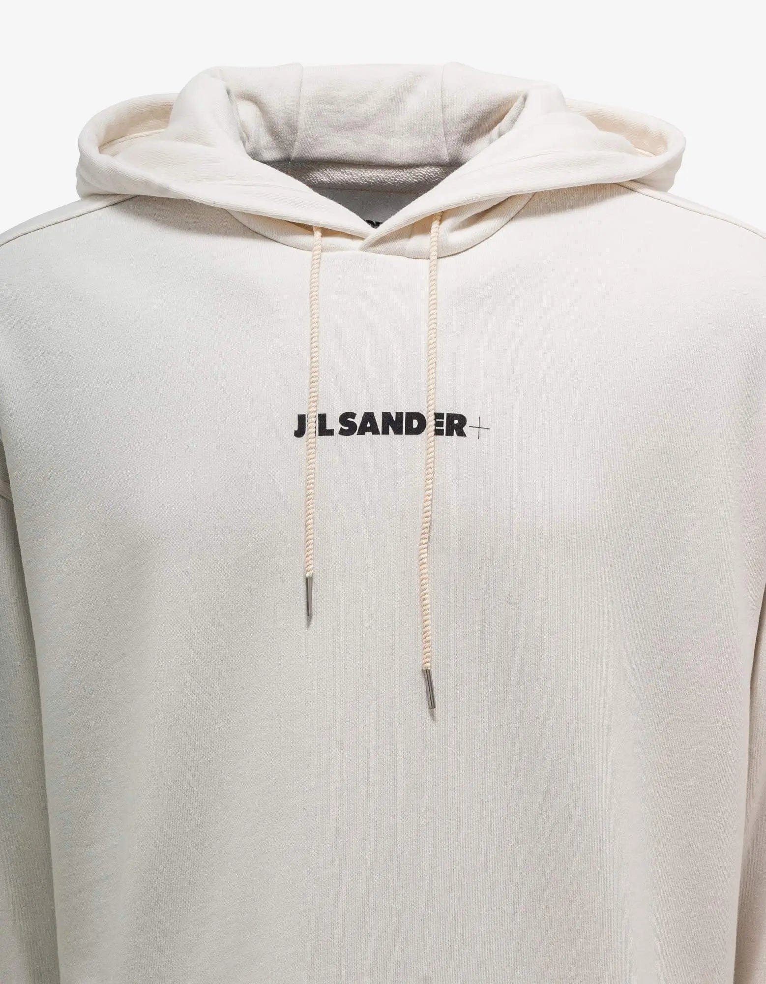 Jil Sander Plus Logo Natural White Hoodie - 3