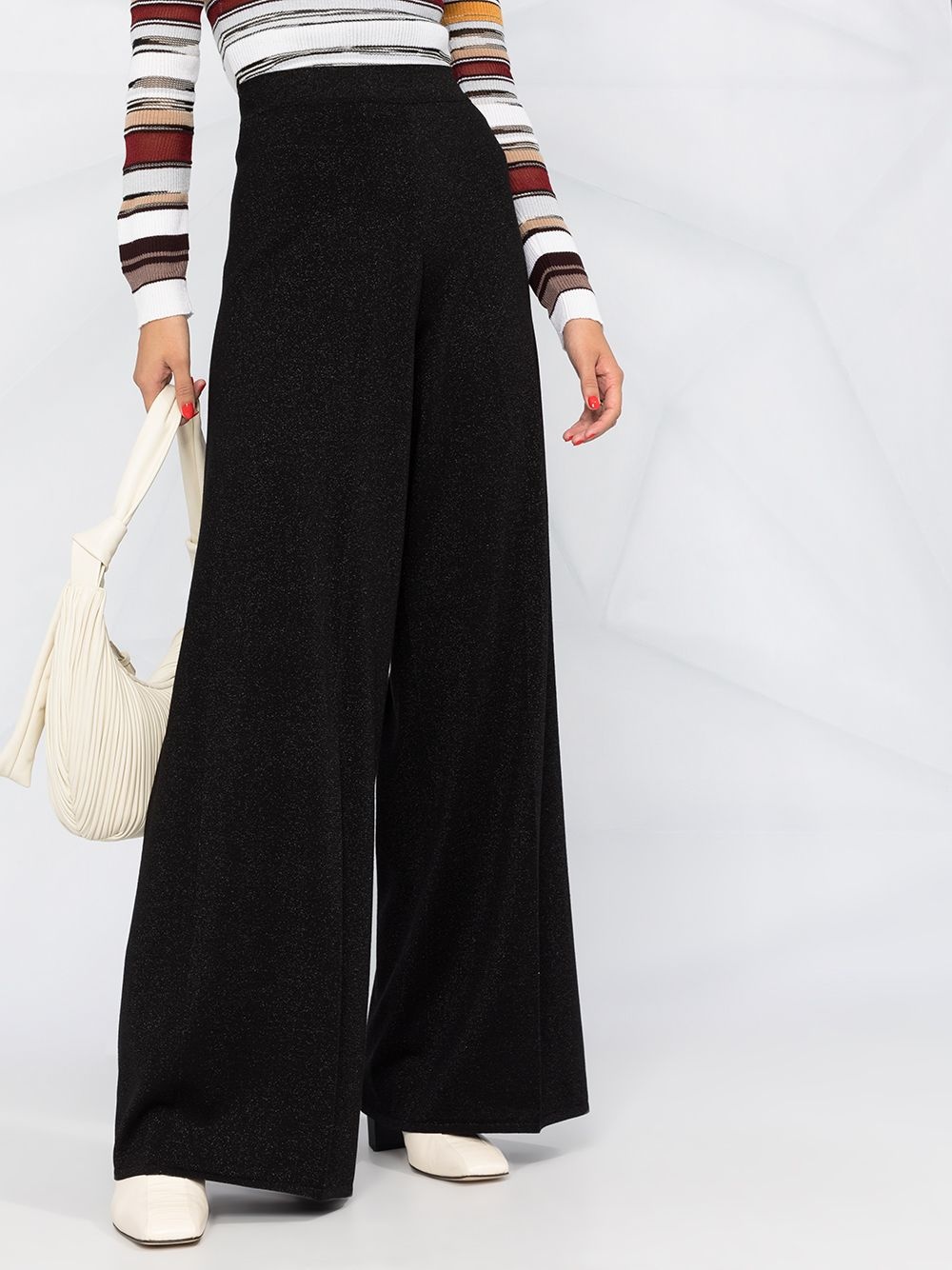 high-waisted flared trousers - 5