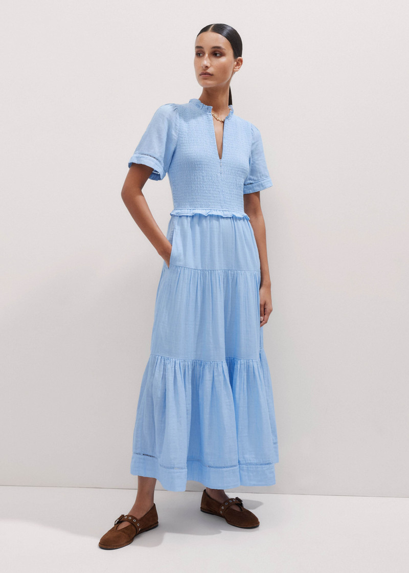 Cheesecloth Shirred Maxi Dress 3