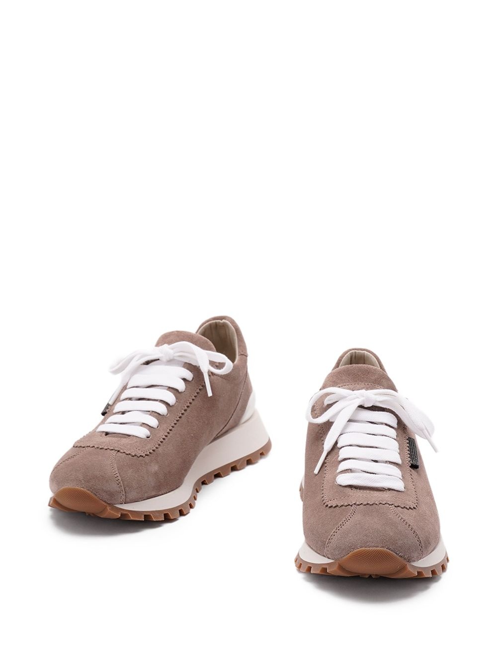 suede lace-up sneakers - 5