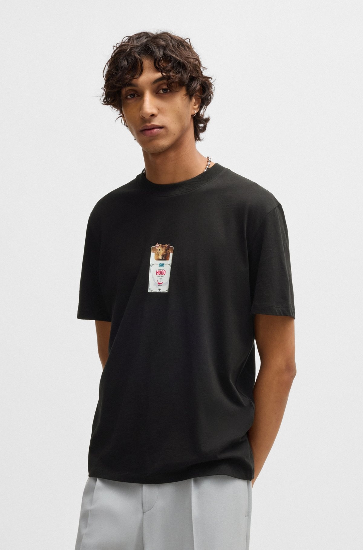 COTTON-JERSEY T-SHIRT WITH CIGARETTE-PACKET PRINT - 2