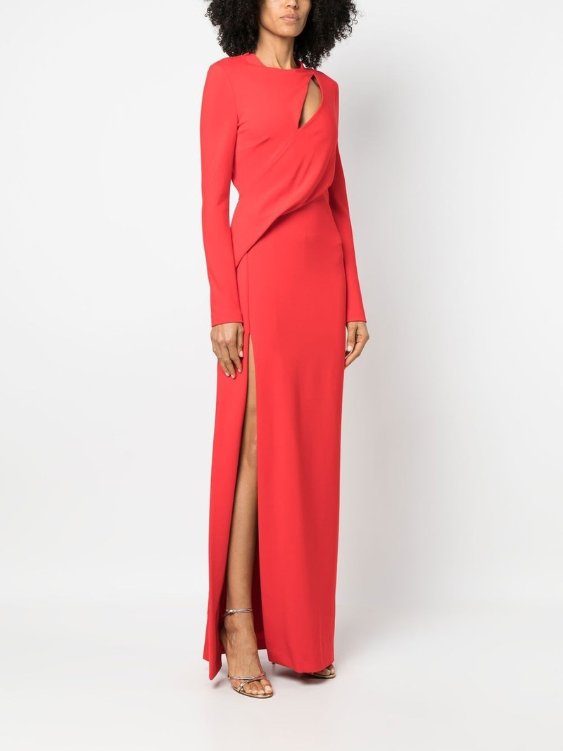 cut out-detail long-sleeved gown 3