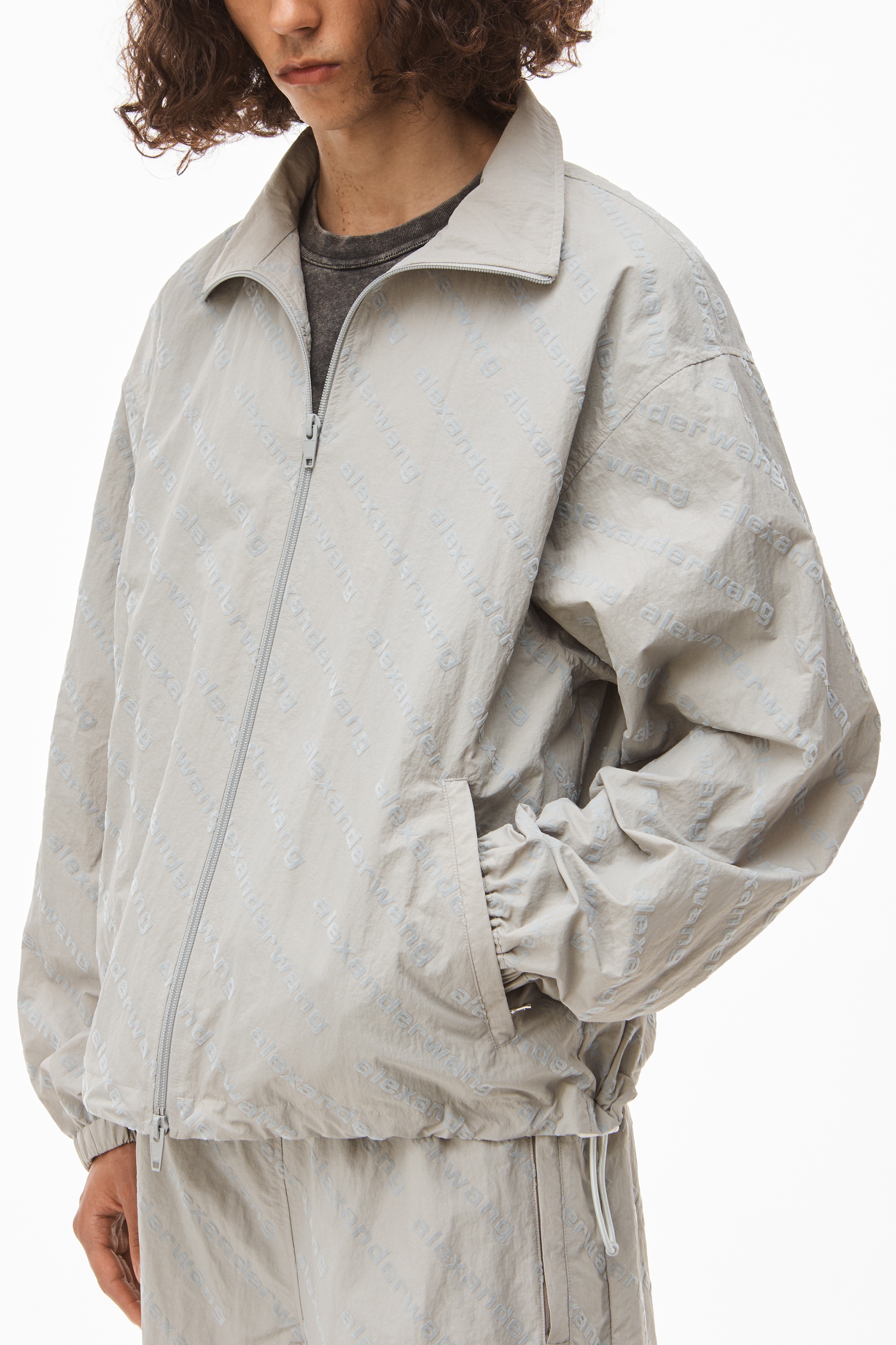 LOGO TRACK JACKET IN CRINKLE NYLON - 4