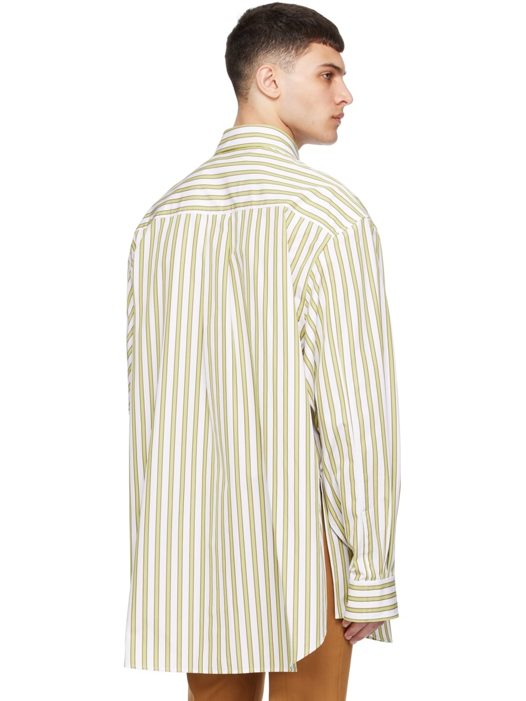 White & Yellow Striped Shirt - 3