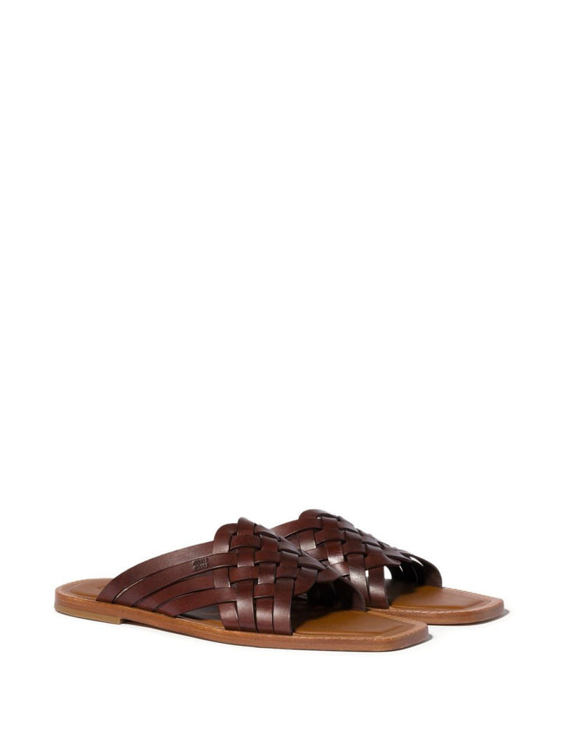 Miu Miu woven leather slides outlook