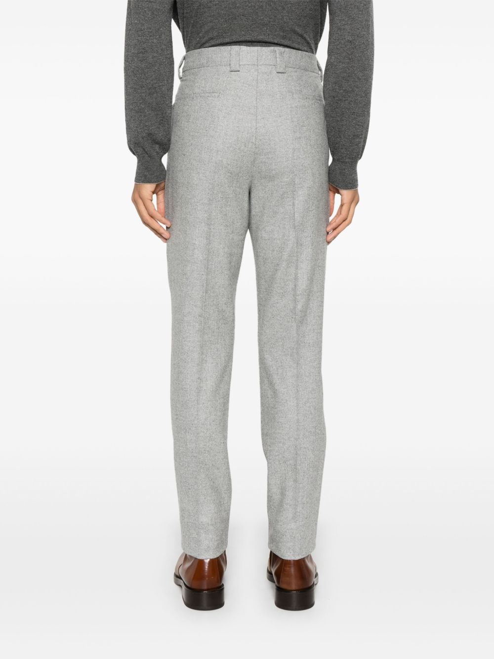 herringbone-pattern trousers - 4