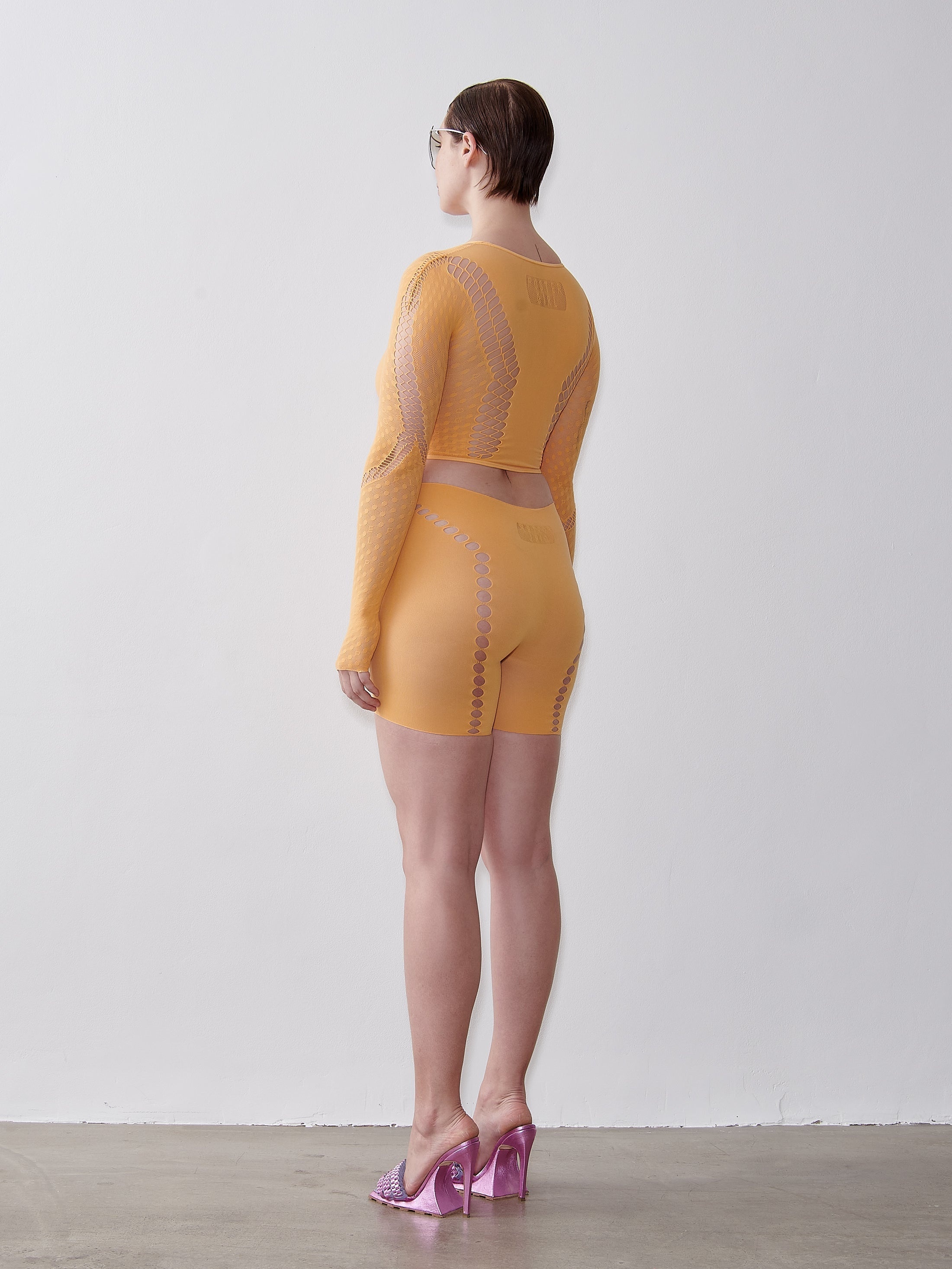 BRIANNA BIKER SHORTS IN PAPAYA - 4