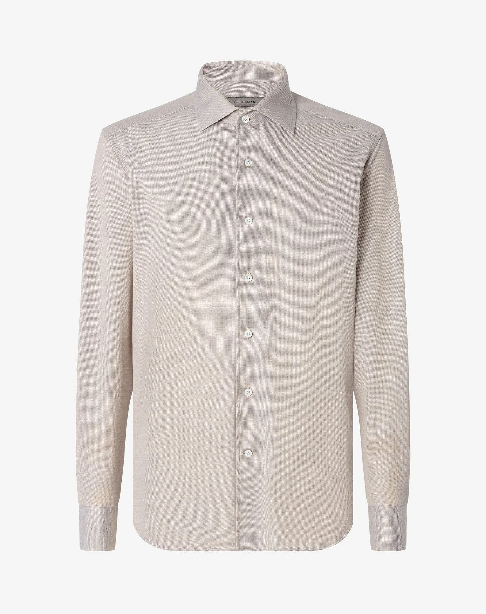 Beige Oxford cotton jersey shirt - 1
