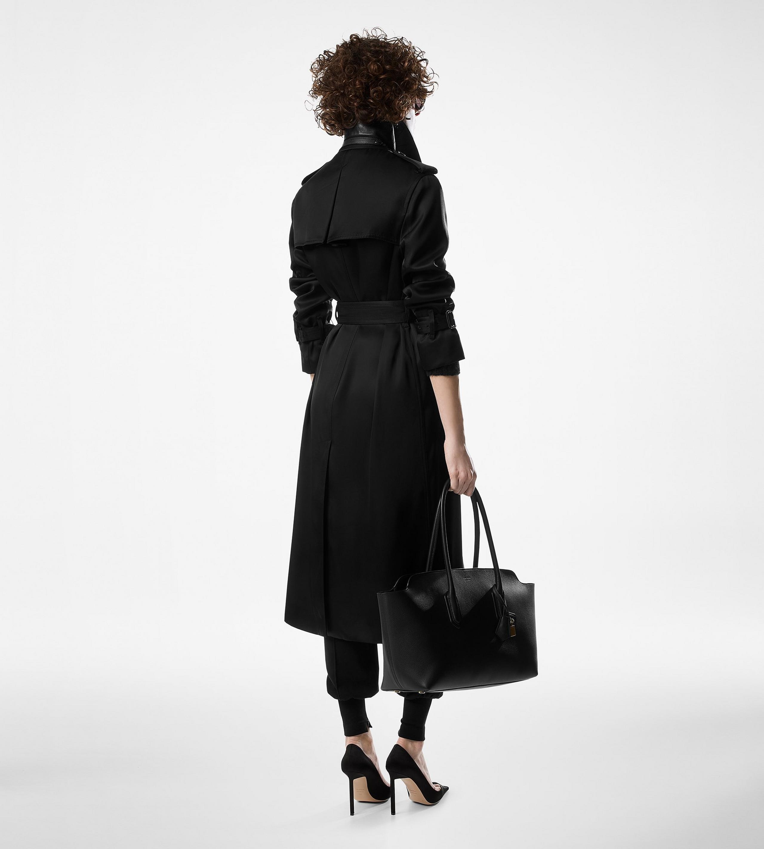 TRENCH COAT WITH LEATHER UNDERCOLLAR - 4