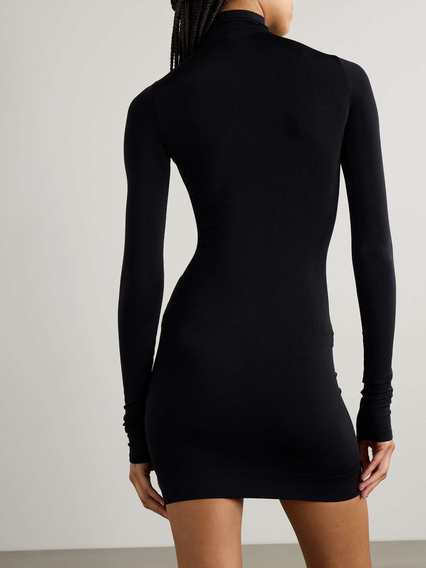 Stretch-jersey turtleneck mini dress - 3