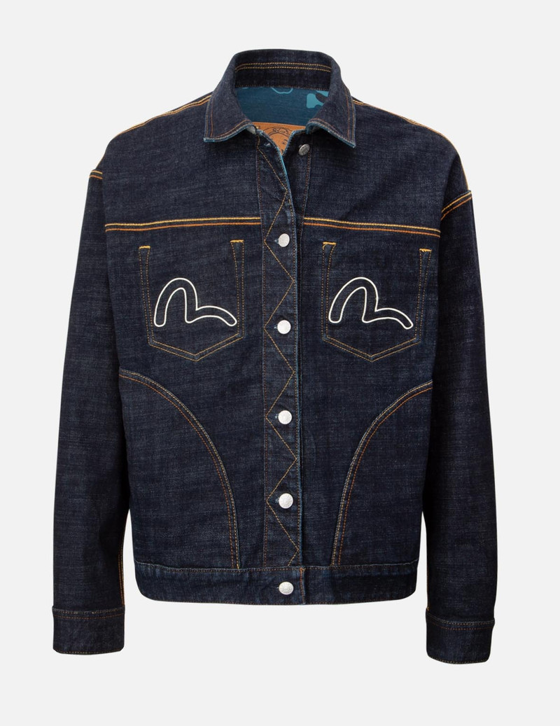 Allover Camouflage-Pattern Reversible Denim Jacket 17