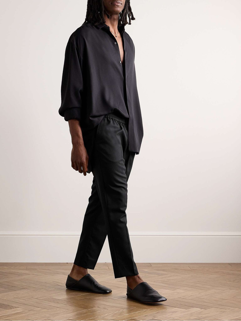 AMI Paris Slim-Fit Cropped Pleated Virgin Wool Trousers outlook