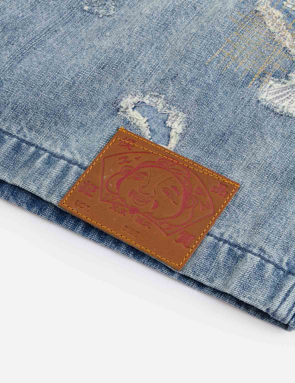 Distressed Fashion Fit Denim Jacket - 10