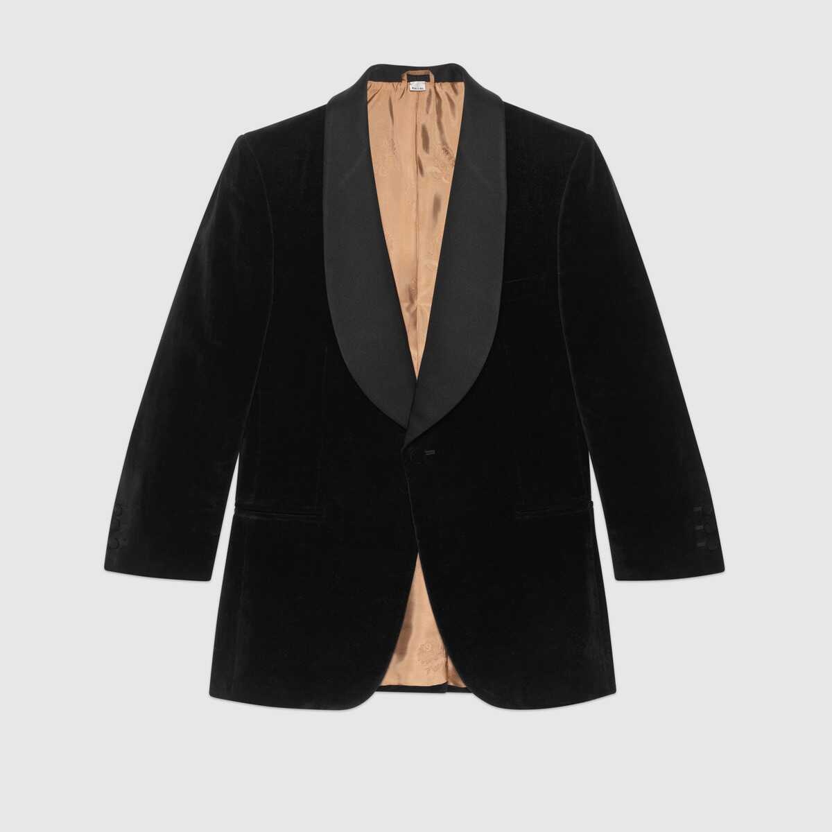 Velvet jacket with contrast lapel - 1