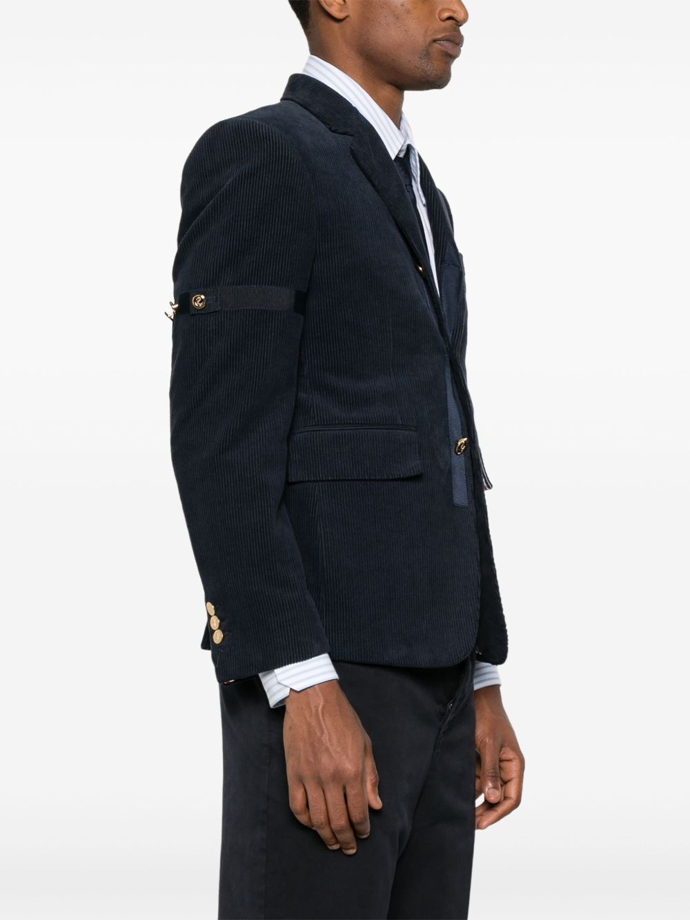 single-breasted corduroy blazer - 3