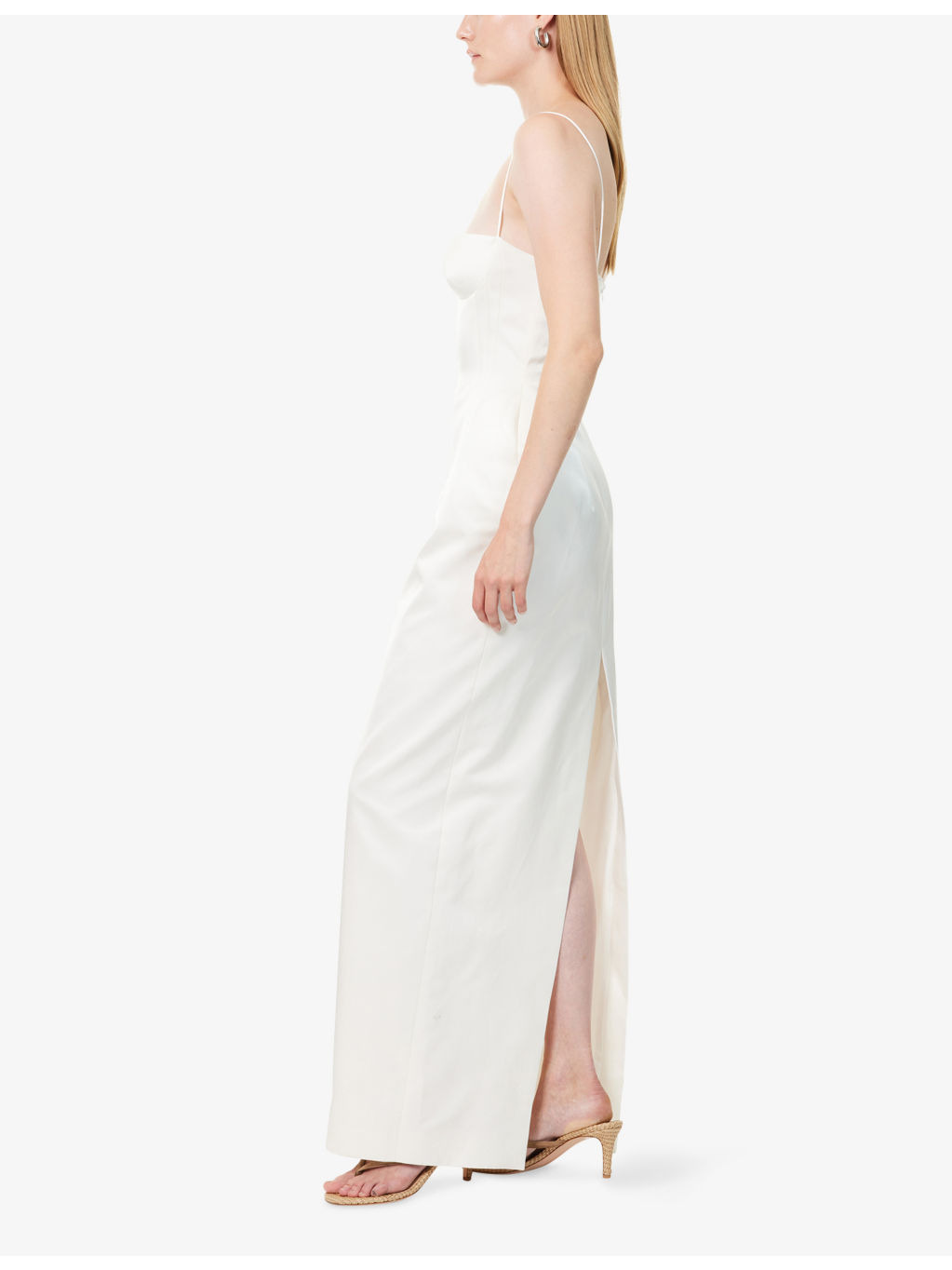 Shoulder-Straps Corset Woven Gown - 3