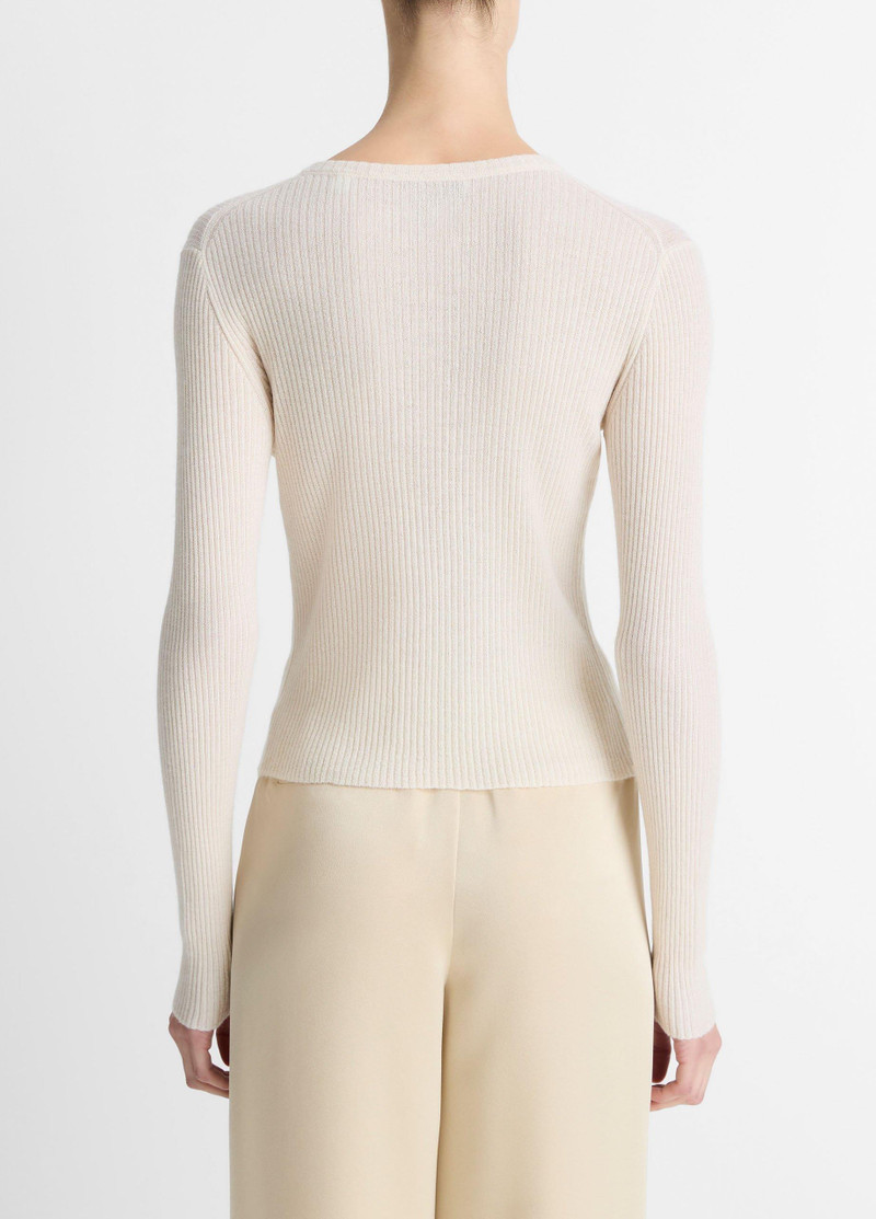 Vince Ribbed Cashmere-Silk Henley Sweater outlook